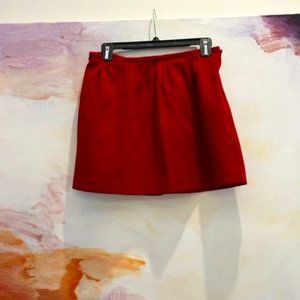 Red Wool Theory Mini Skirt